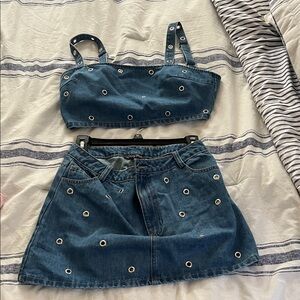 Vici Blue Denim Mini Skirt